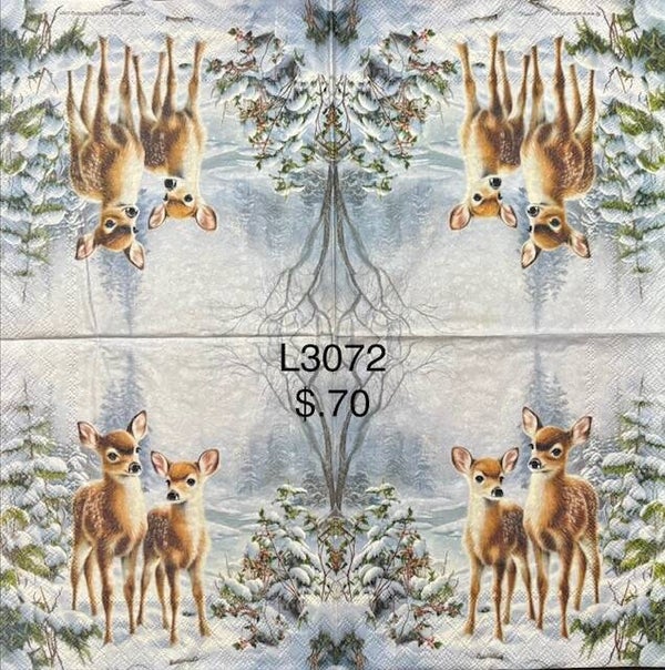 Winter (L3072) - Two Deer in the Winter Forest