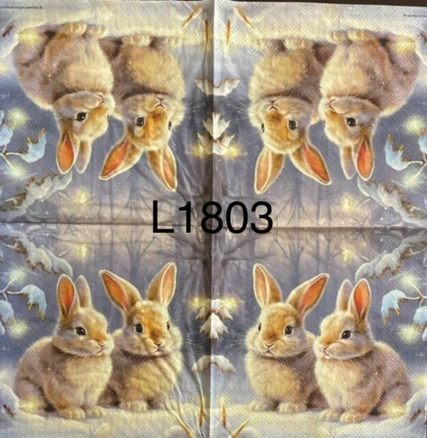 Winter (L1803) - Bunny Couple in the Snow