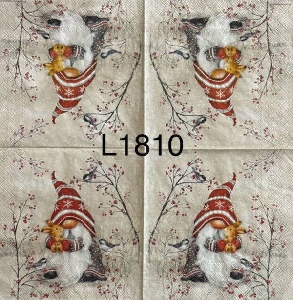 Gnomes (L1810) - Christmas Gnome Hugging Bunny