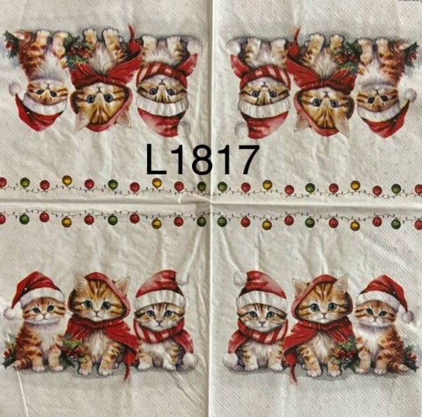 Christmas (L1817) - Three Kittens with Hats