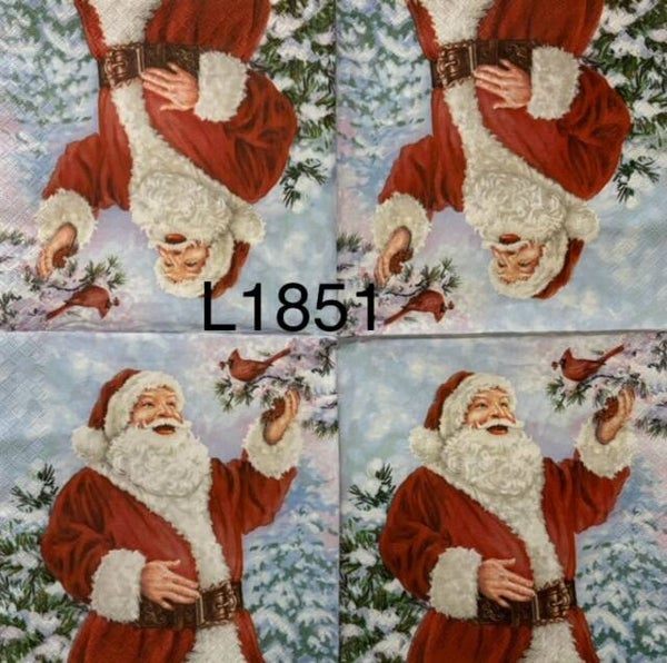 Christmas (L1851) - Happy Santa with Bird