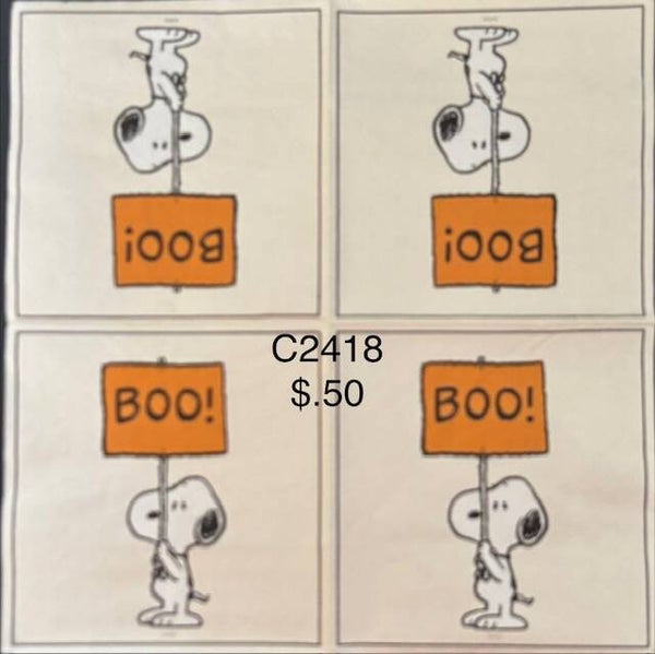 Snoopy - (C2418) Snoopy Holding a "BOO" Sign