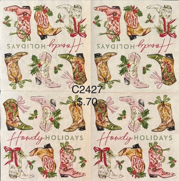 Christmas (C2427) - Howdy Holidays Cowboy Boots