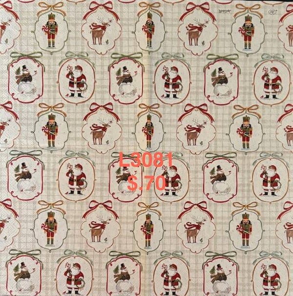 Christmas (L3081) - Small Portraits of Nutcrackers, Santa, Snowman, Reindeer