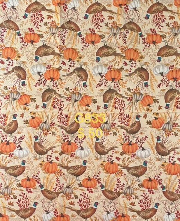 Fall (G833) - Pheasants and Pumpkins Background