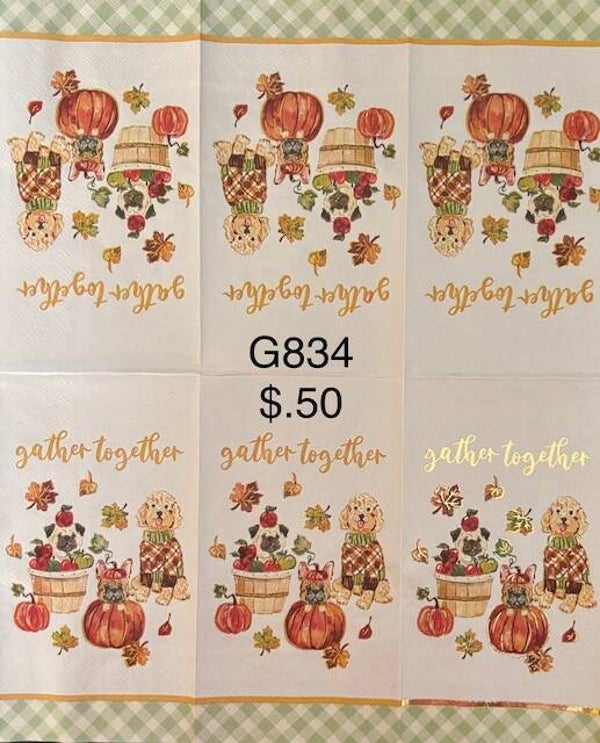 Fall (G834) - Dogs Wearing Fall Clothing in a Wooden Bucket with Apples and Inside a Pumpkin