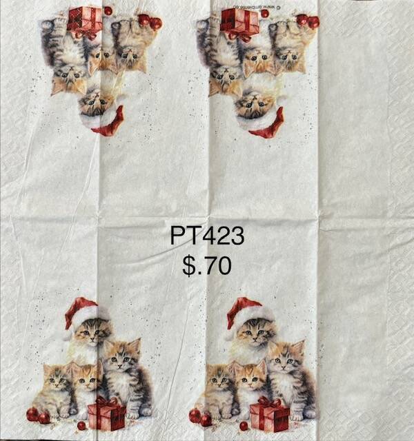 Christmas (PT423) - Cats with Presents and Santa Hat