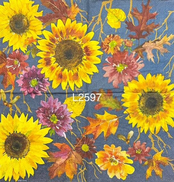 Sunflowers (L2597) - Sunflowers in Yellows, Reds, and Oranges