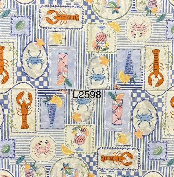 Beach (L2598) - Lobsters, Crabs, and Drinks Wallpaper