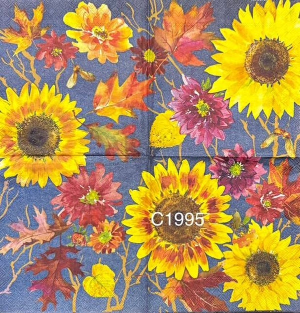 Sunflowers (C1995) - Sunflowers in Yellows, Reds, and Oranges