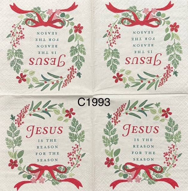 Christmas (C1993a) - "Jesus is the reason for the season" Wreath