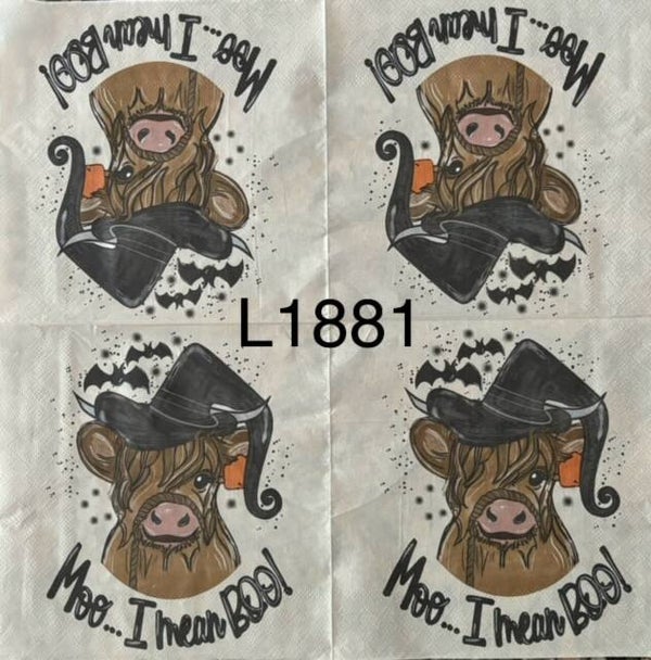 Cows (L1881) - Halloween Highland Cow Mooo, I Mean Boo!