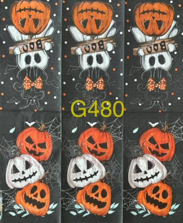 Halloween (G480) - Stacked Scary Pumpkins