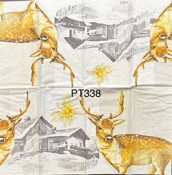 Winter (PT338) - Deer in Front of House (Buck)