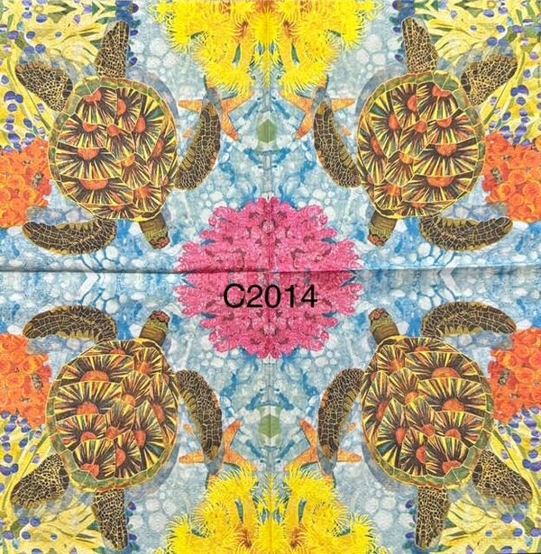 Beach (C2014) - Colorful Turtle with Colorful Coral Under It