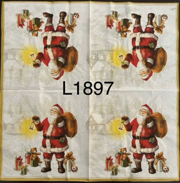 Christmas (L1897) - Santa Holding a Lantern