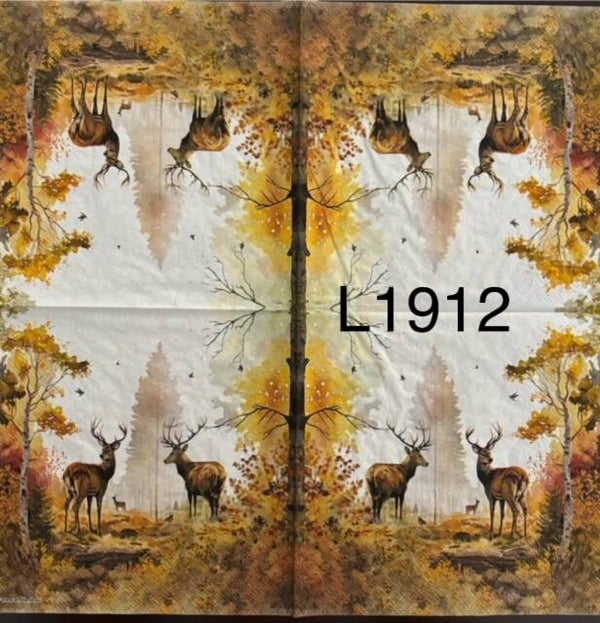 Deer (L1912) - Two Deer in the Woods