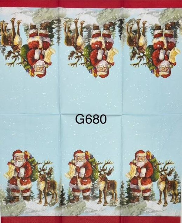 Christmas (G680) - Santa Reading List with Reindeer Outdoors