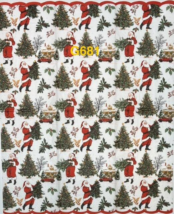 Christmas (G681) - Santa Carrying Tree Wallpaper