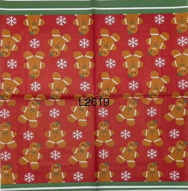Christmas (L2619) - Gingerbread and Snowflakes Wallpaper