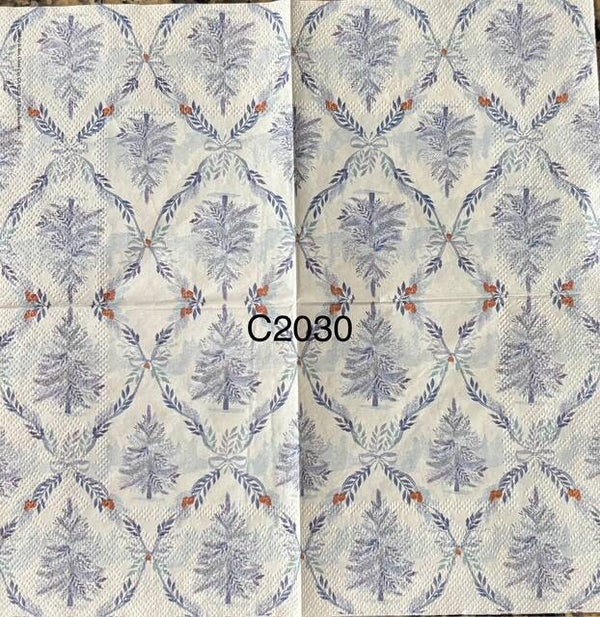 Christmas (C2030) - Light Blue Christmas Tree Wallpaper