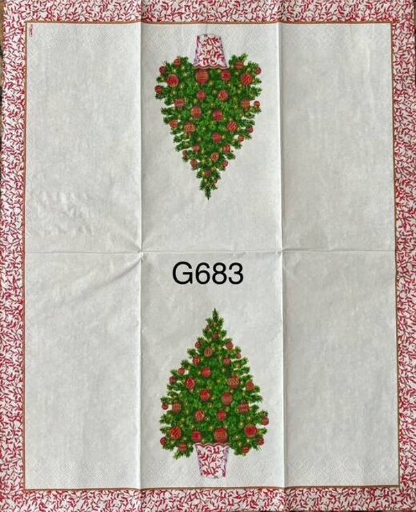 Christmas (G683) - Christmas Tree with Red Border