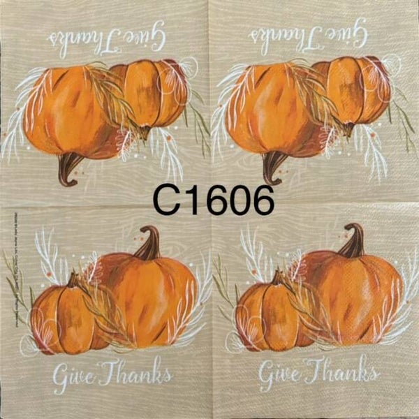 Bargain - Fall (C1606) - "Give Thanks" Pumpkins and Wheat