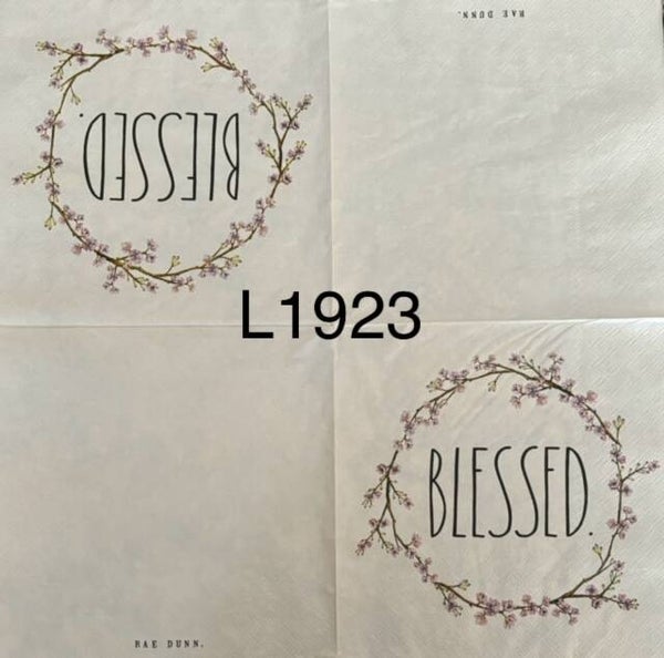 Misc (L1923) - The Word "Blessed" Inside Lavender Wreath