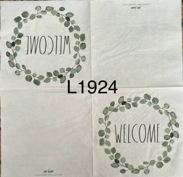 Misc (L1924) - The Word "Welcome" Inside Eucalyptus Wreath