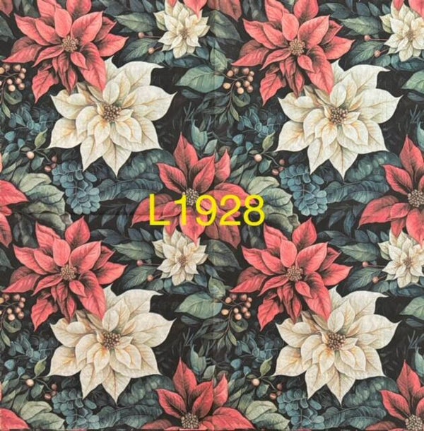 Christmas (L1928) - Red and White Poinsettas
