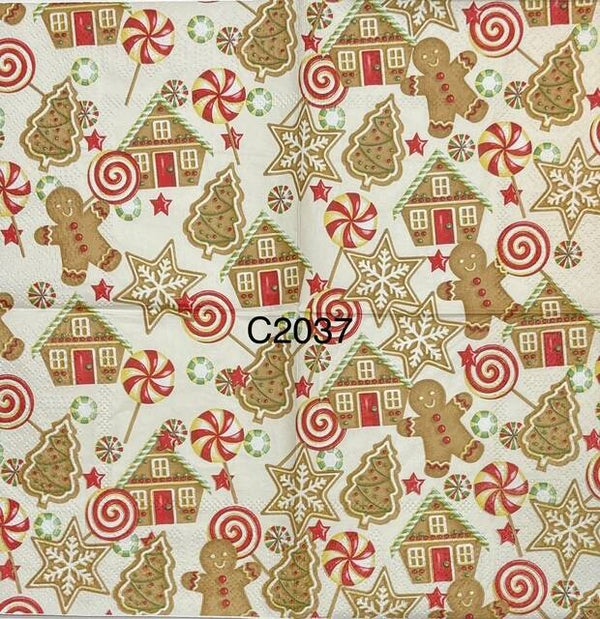 Christmas (C2037) - Gingerbread House and Gingerbread Person Wallpaper