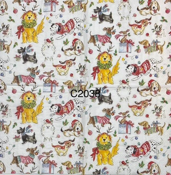 Christmas (C2038) - Christmas Dogs Wallpaper