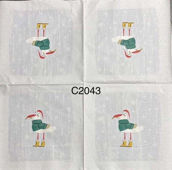 Christmas (C2043) - Seagul Wearing Boots and Eating a French Fry