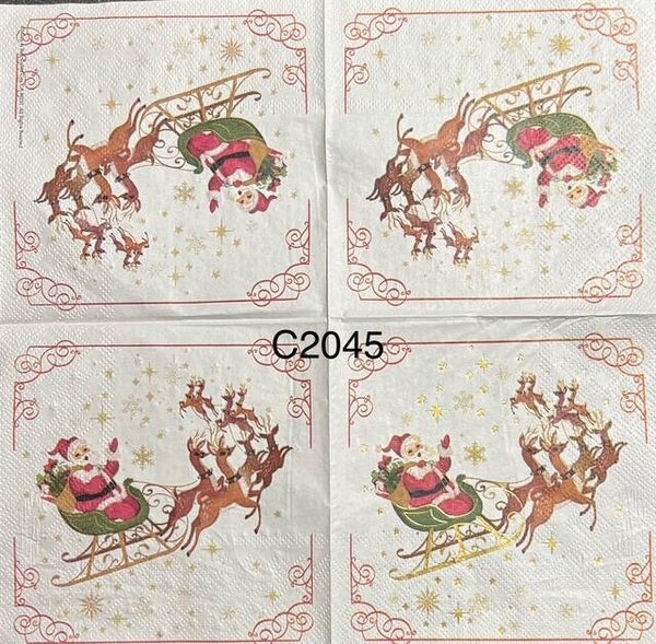 Christmas (C2045) - Santa with Reindeer Sleigh