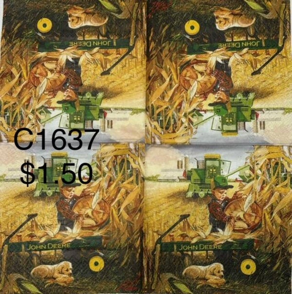 Vehicles (C1637) - Boy and John Deer Wagon
