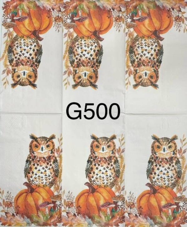 Fall (G500) - Owl and Pumpkin