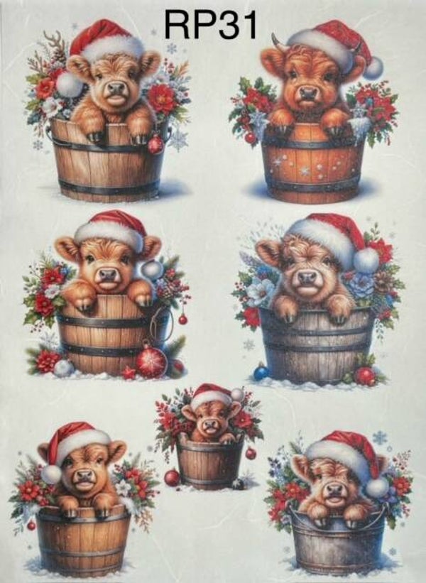 Cows (RP31) - Highland Cow Santas