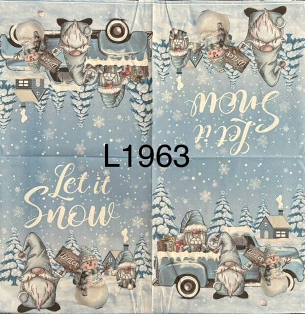 Gnomes (L1963) - Christmas Gnome "Let it Snow"