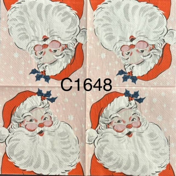 Christmas (C1648) - Santa with Pink Background