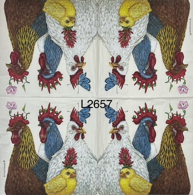 Birds (L2657) - Chickens (Hens) and Baby Chick