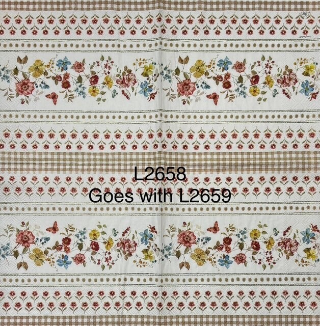 Flowers (L2658) - Floral Border (Goes with Napkin L2659)