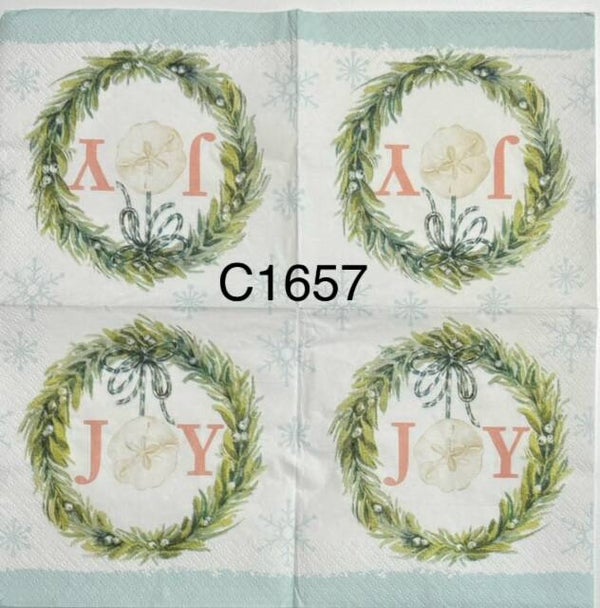 Christmas (C1657) - Wreath with Sand Dollar and JOY