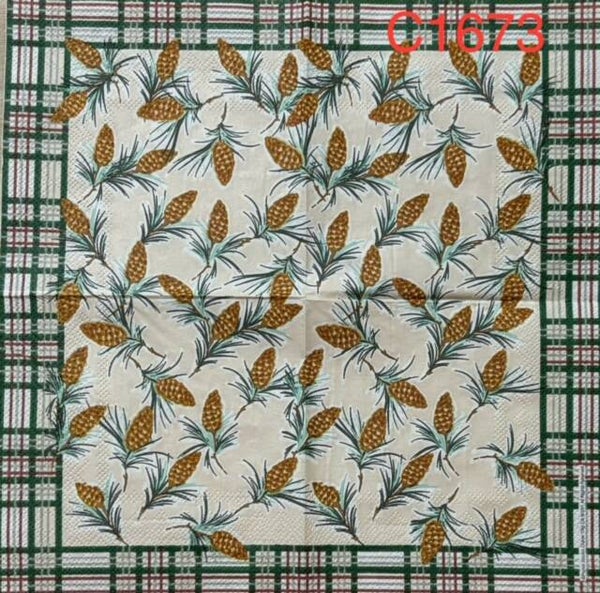 Christmas (C1673) - Pinecones Wallpaper