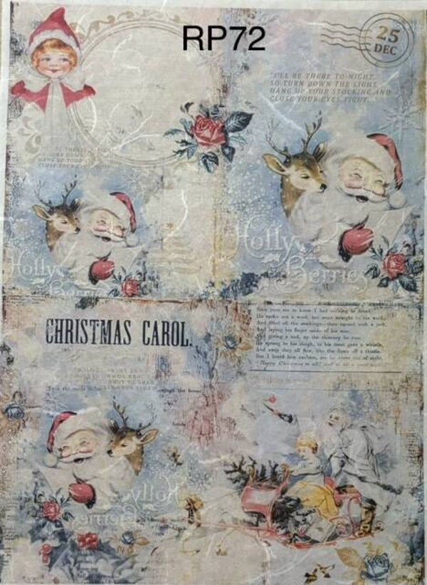 Christmas (RP72) - Four Different Santas Reading Letters