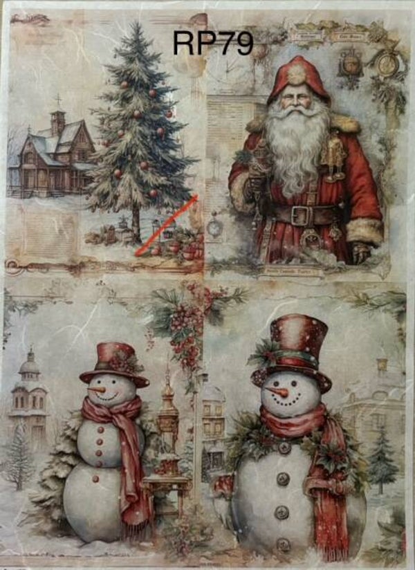 Christmas (RP79) - Snowman, Santa, Tree