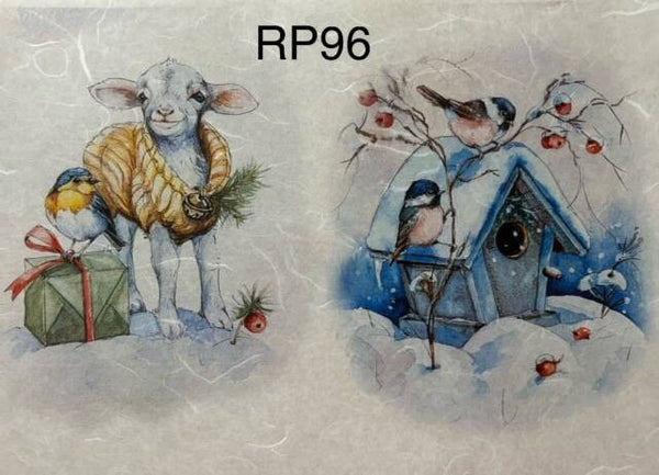 Christmas (RP96) - Lamb with Present/Birds on Branch