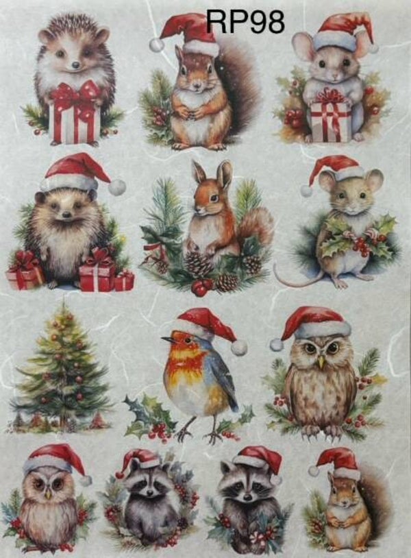 Christmas (RP98) - Winter Animals with Santa Hats