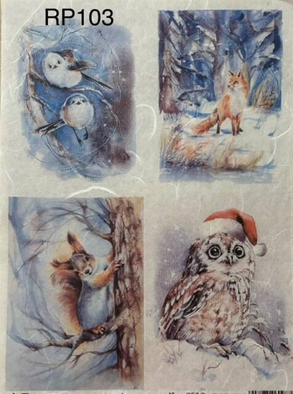 Christmas (RP103) - Birds, Fox, Squirrel, Owl