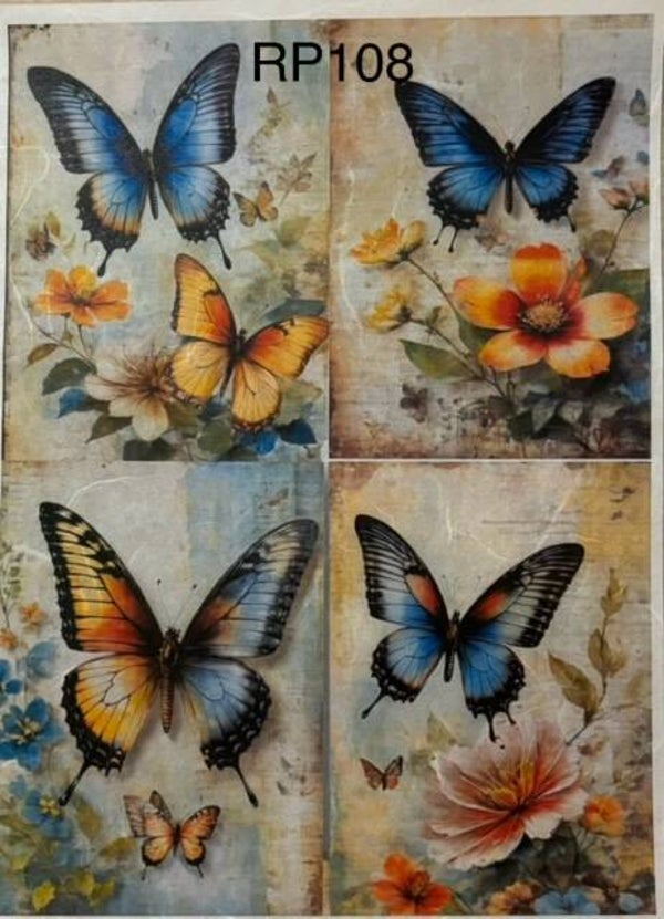 Animals (RP108) - Butterflies Blue and Yellow