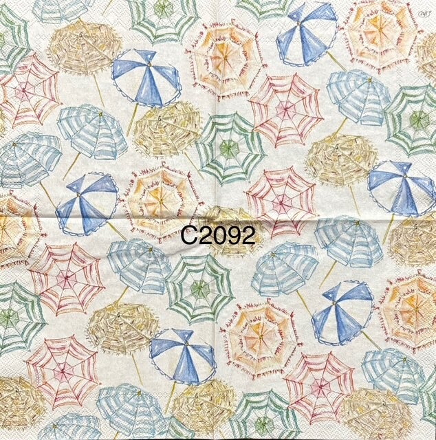 Beach (C2092) - Beach Umbrellas Wallpaper